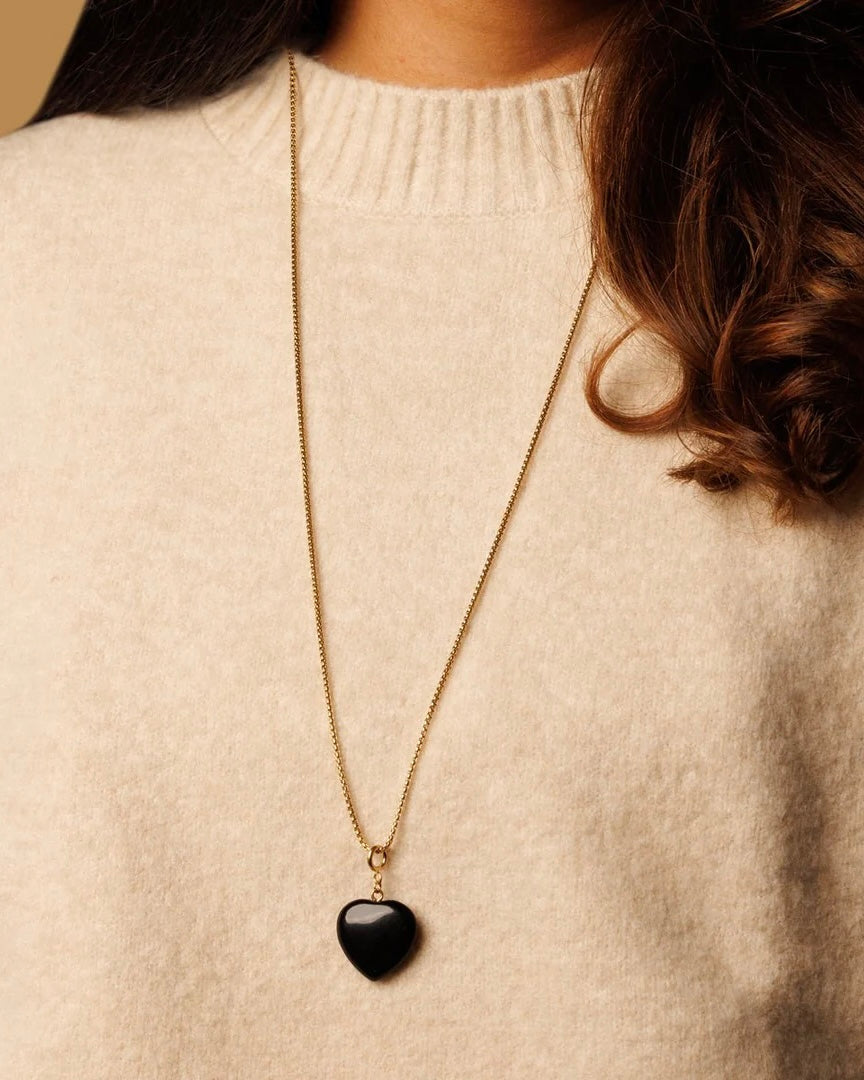 Onyx lange box ketting
