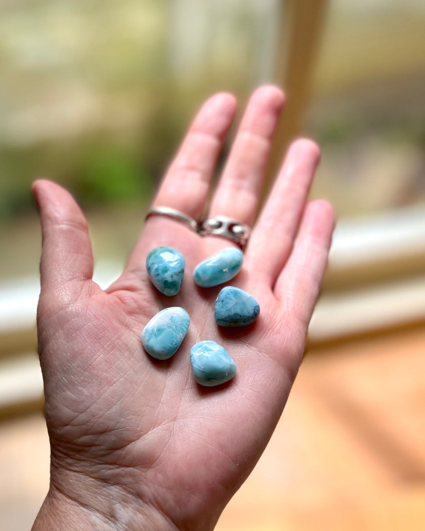 Larimar trommelsteen