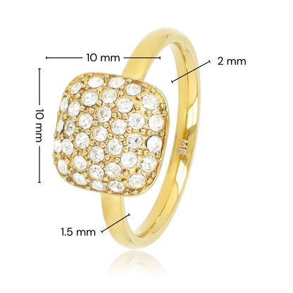 Ring vierkant zirkonia steentjes