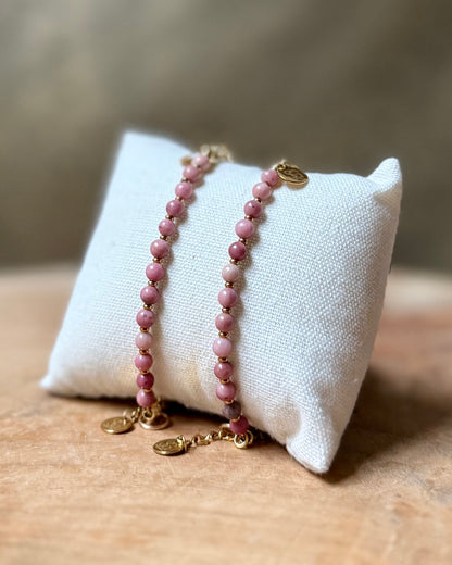 Edelsteen tussenstuk armband Solid Gold