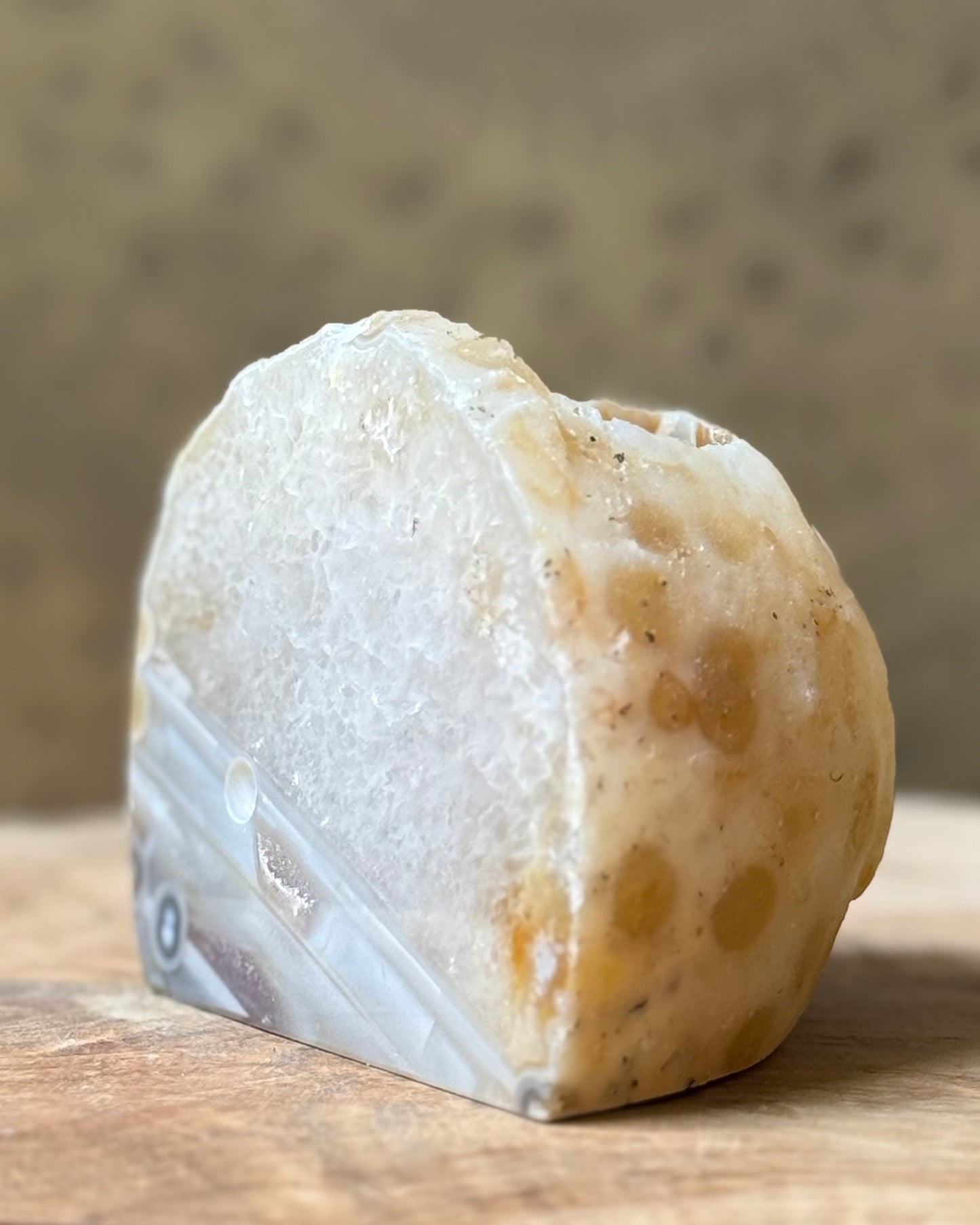 Agaat geode waxinelichthouder