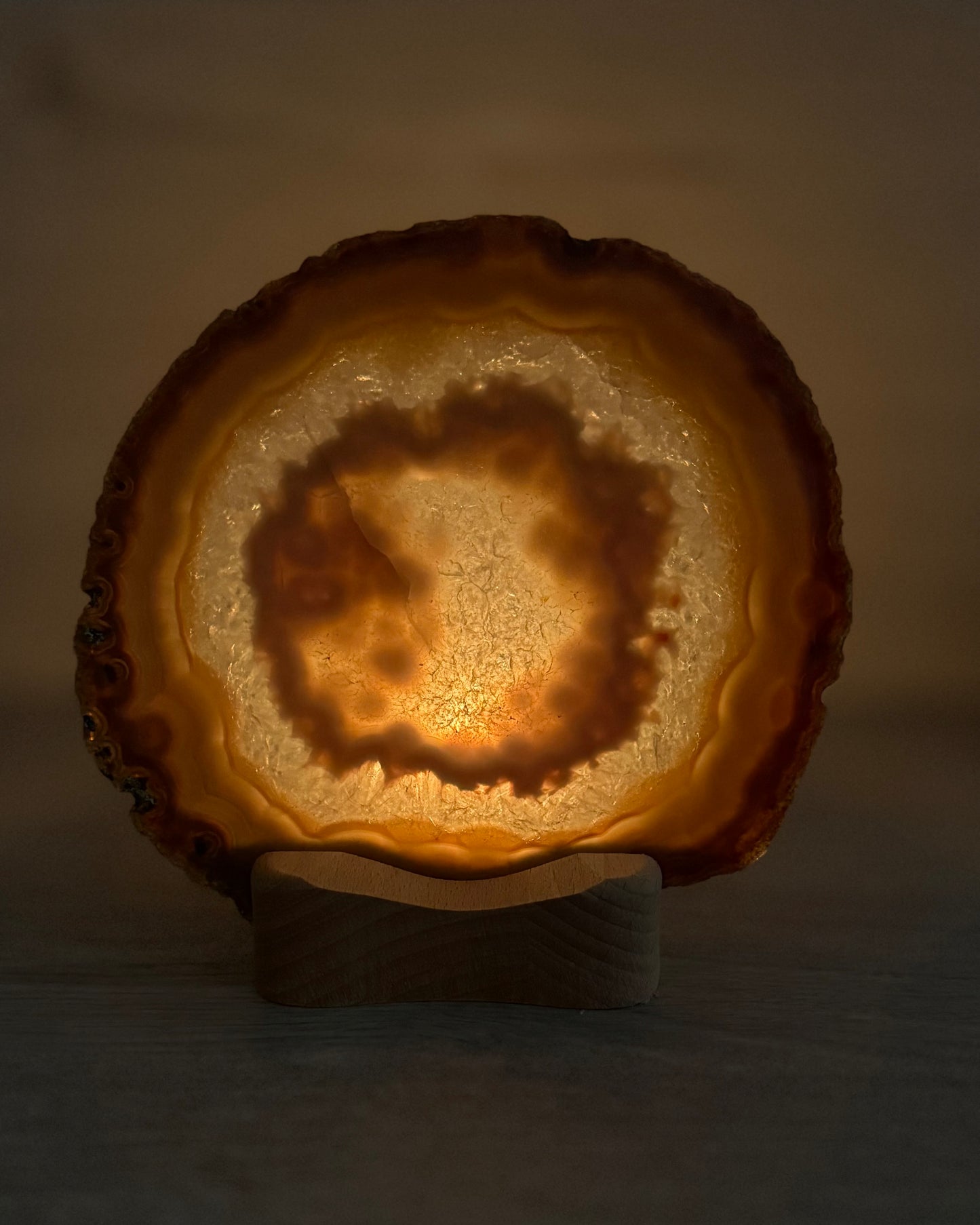 Agaatschijf + waxinelichthouder