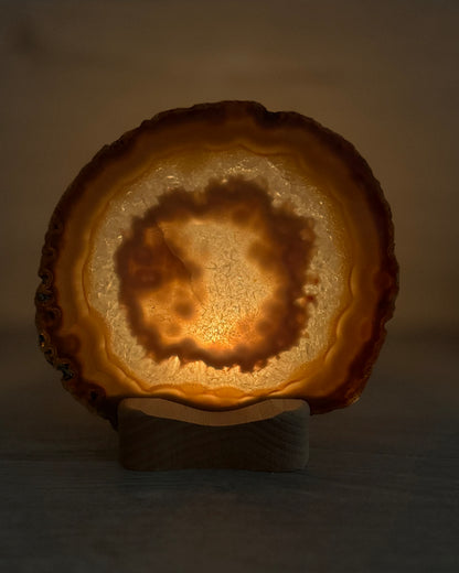 Agaatschijf + waxinelichthouder