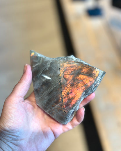 Orange Labradorite 1 side polished