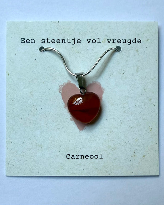 Ketting Steentje vol vreugde - Carneool