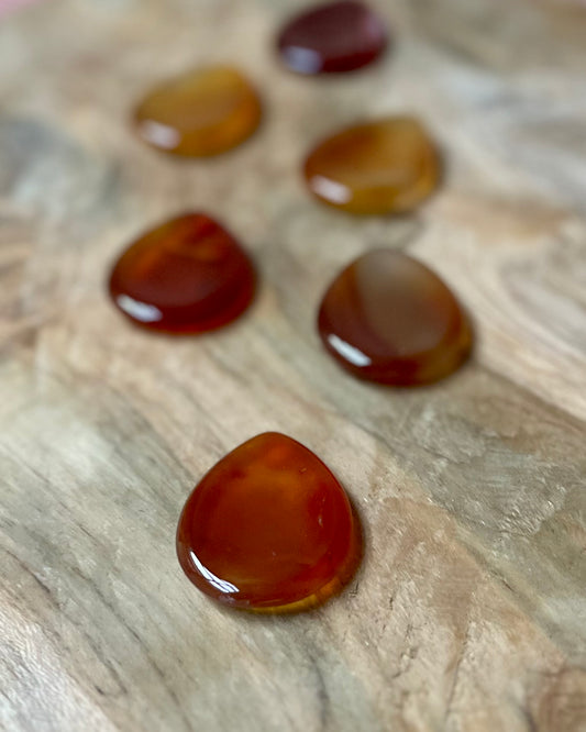 Worry Stone Carnelian drop