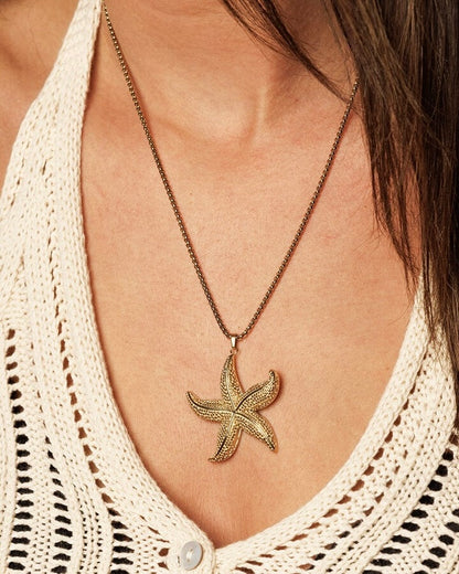 Zeester ketting goud/zilver
