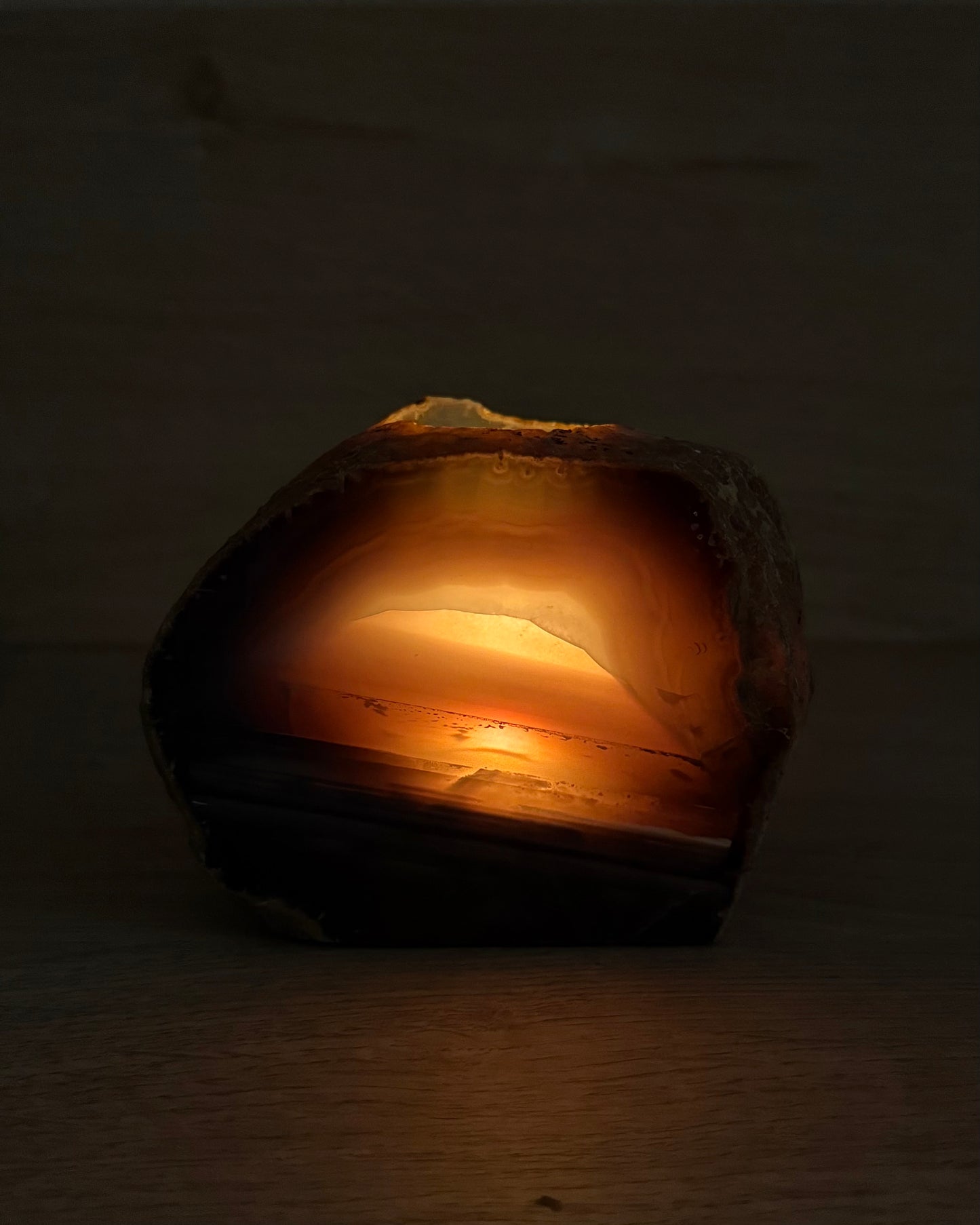 Agaat geode waxinelichthouder