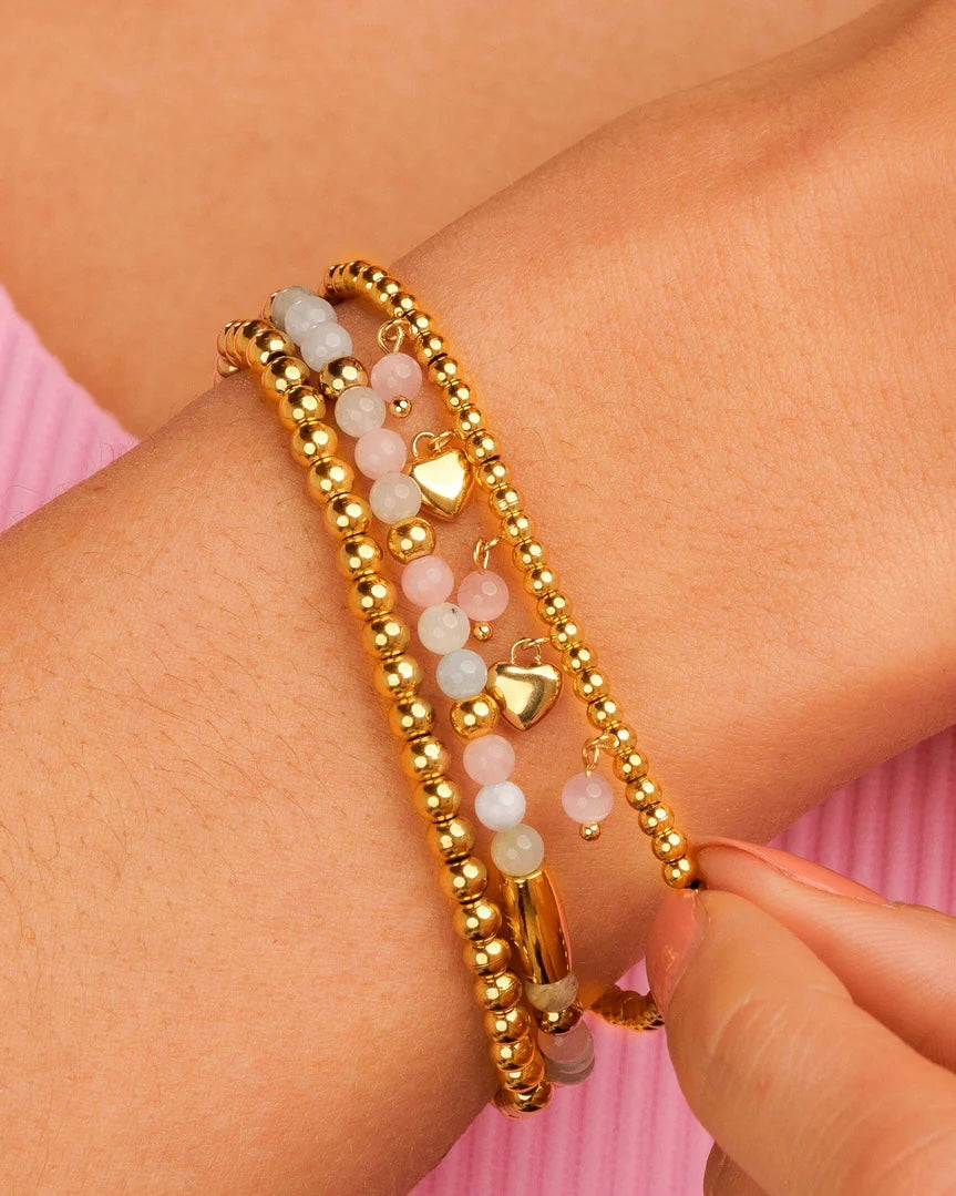 Maansteen, Morganiet & Rozekwarts armband