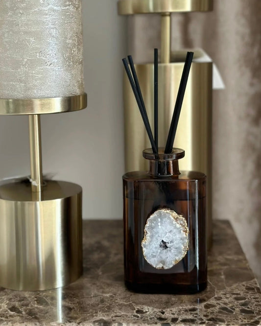Luxe geurstokjes met Bergkristal Amber