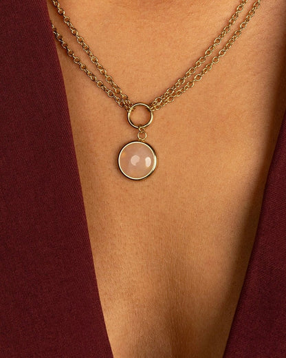 Rozekwarts dubbele ketting