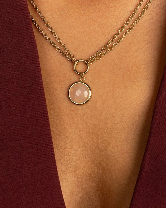 Rozekwarts dubbele ketting