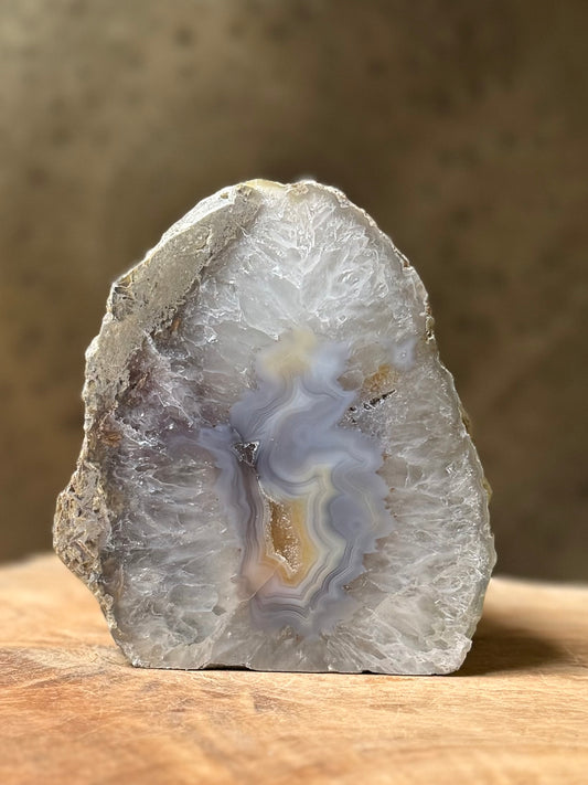 Agaat geode waxinelichthouder