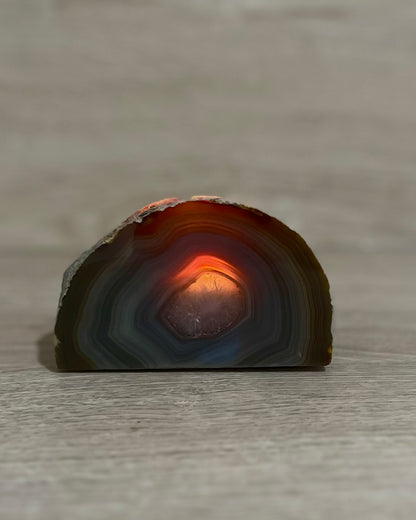 Agate geode tea light holder