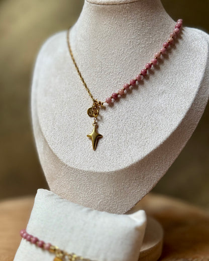 Edelsteen tussenstuk ketting Solid Gold