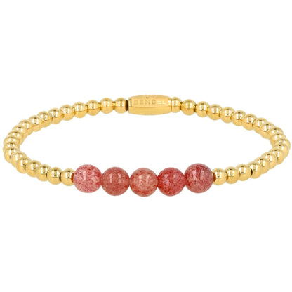 Aardbeienkwarts armband goud
