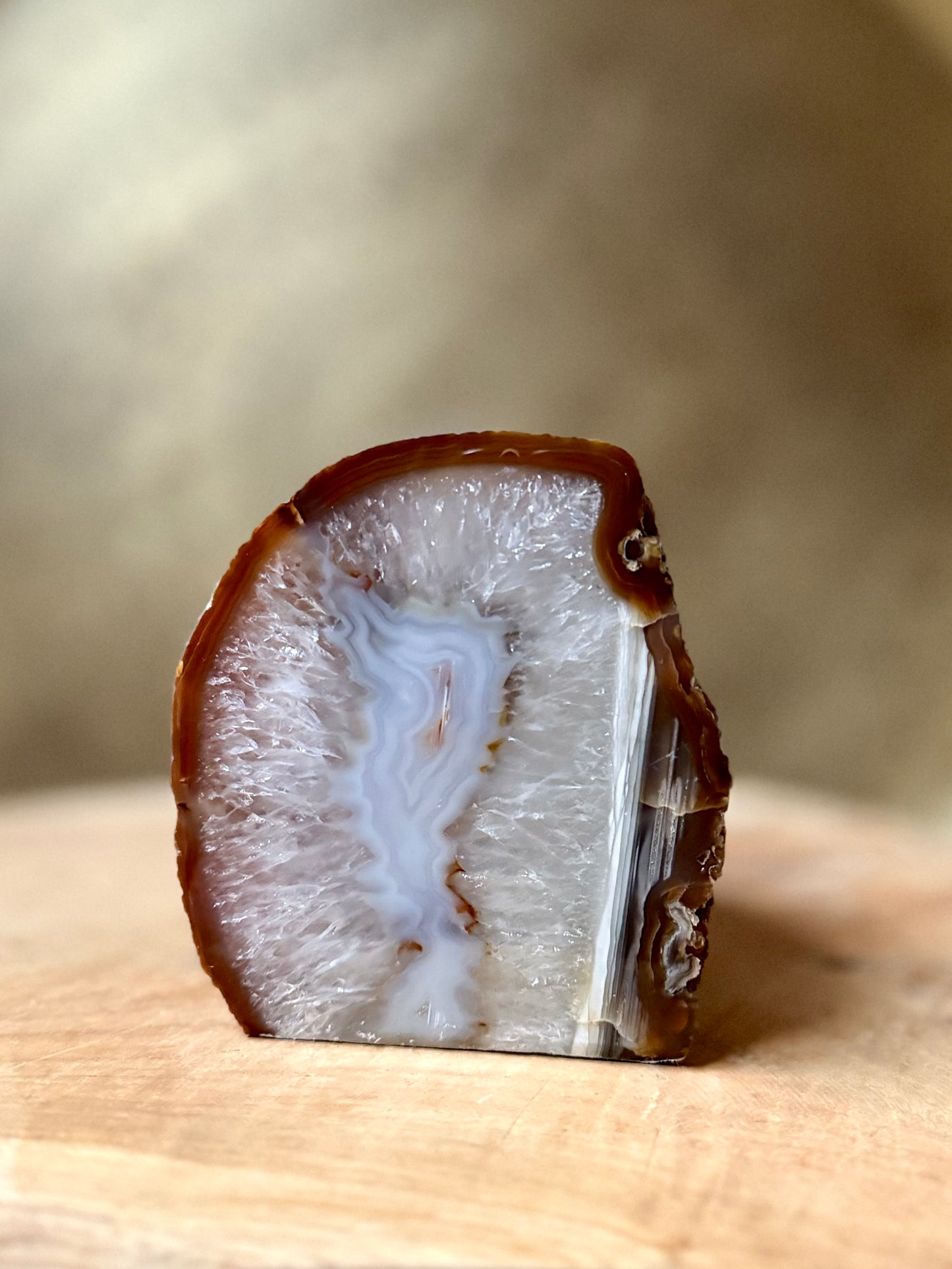 Agaat geode waxinelichthouder