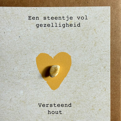 Wenskaart steentje vol gezelligheid