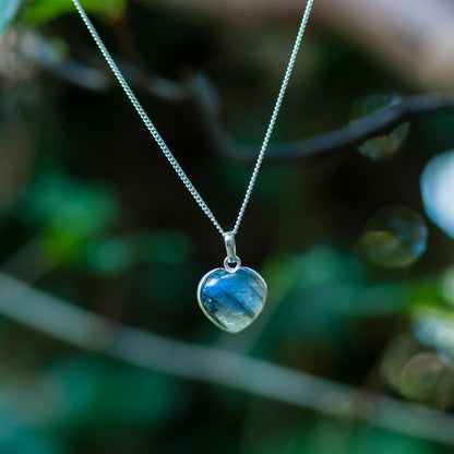 Labradorite heart necklace 925 Sterling Silver