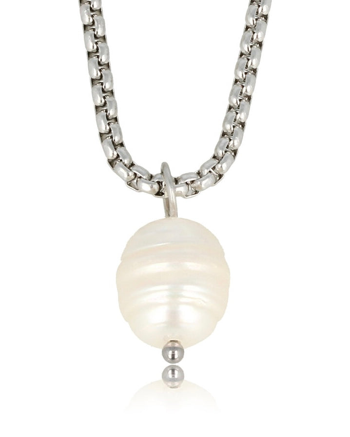 Zoetwater parel ketting goud/zilver
