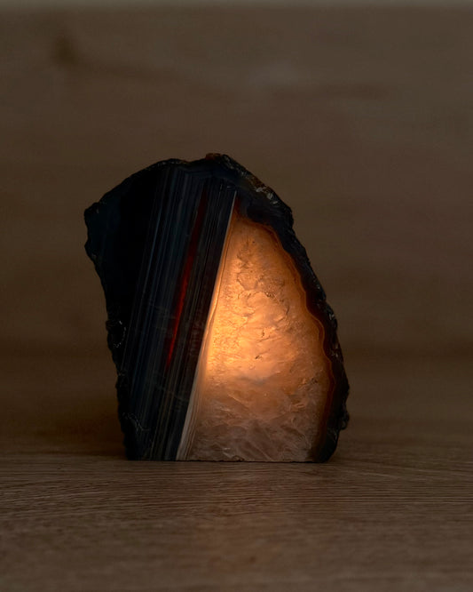 Agaat geode waxinelichthouder