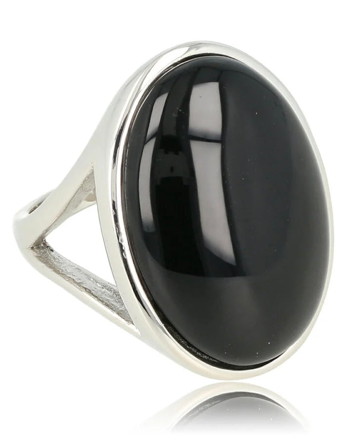 Onyx statement ring zilver