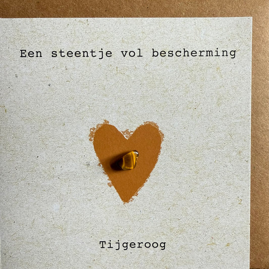 Wenskaart steentje vol bescherming