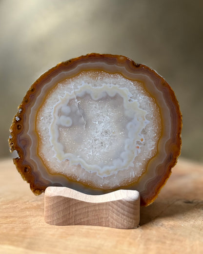 Agaatschijf + waxinelichthouder