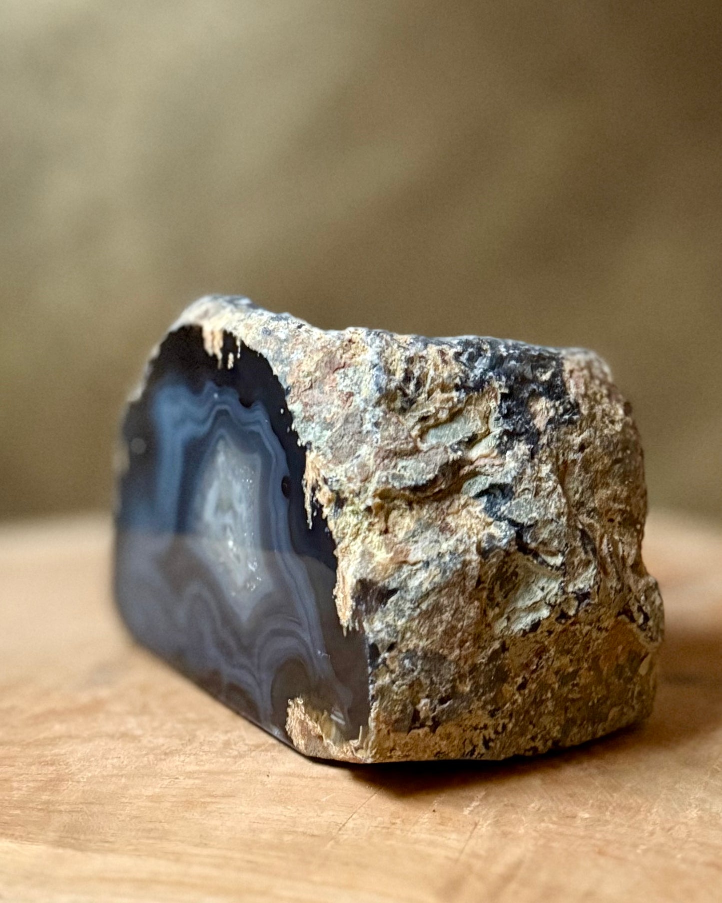 Agaat geode waxinelichthouder