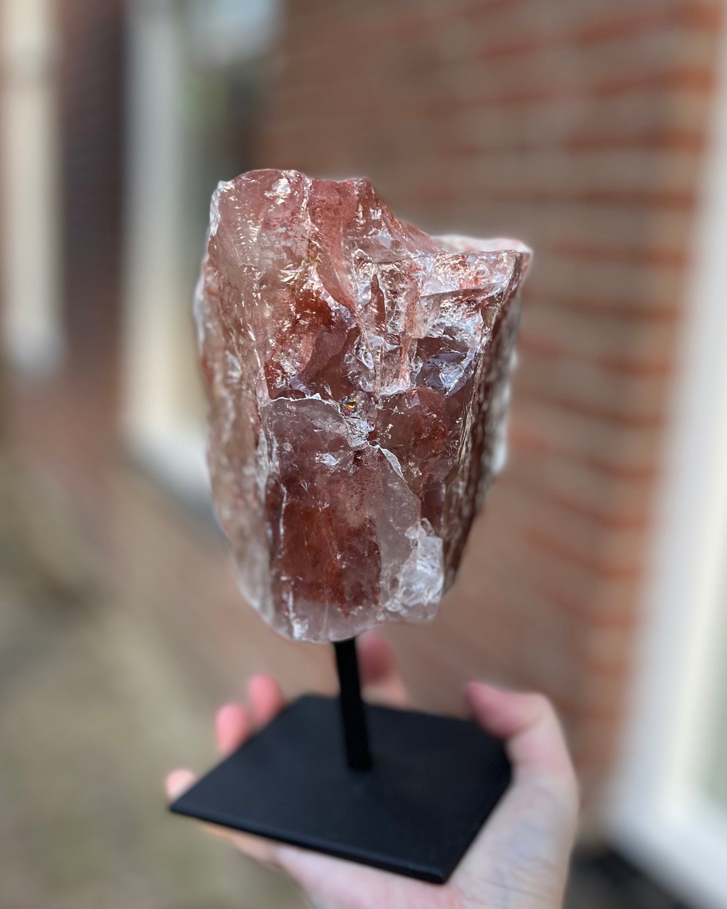 Large rough Hematoid quartz on stand