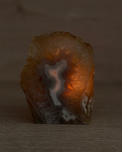 Agaat geode waxinelichthouder