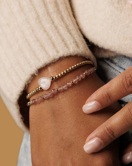 Aardbeienkwarts armband facet