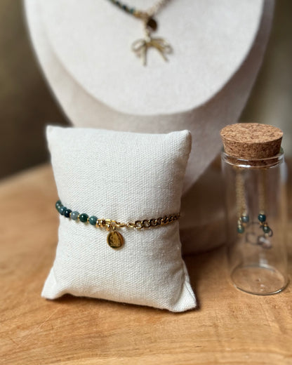 Edelsteen tussenstuk armband Solid Gold