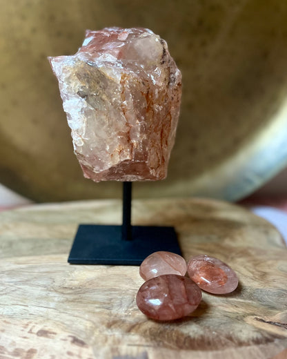 Large rough Hematoid quartz on stand