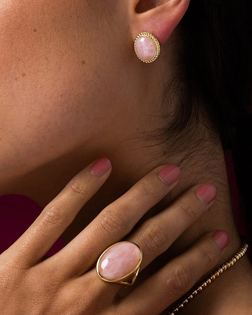 Rozekwarts oorstekers vintage