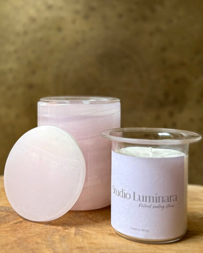 Mangano Calciet pot met kaars