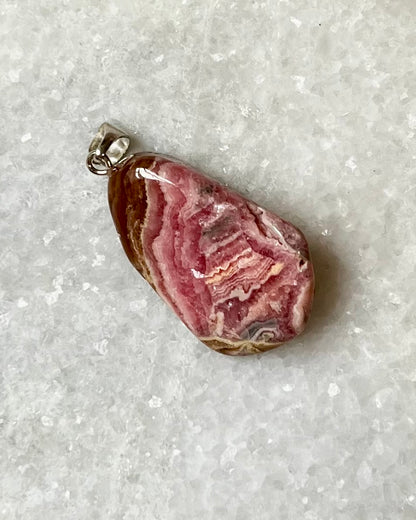 Rhodochrosite pendant 925 Sterling Silver