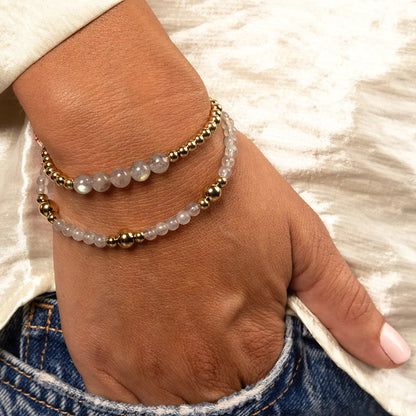 Labradoriet armband goud