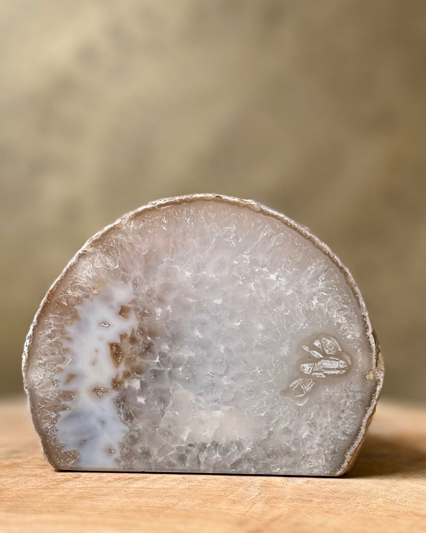 Agaat geode waxinelichthouder