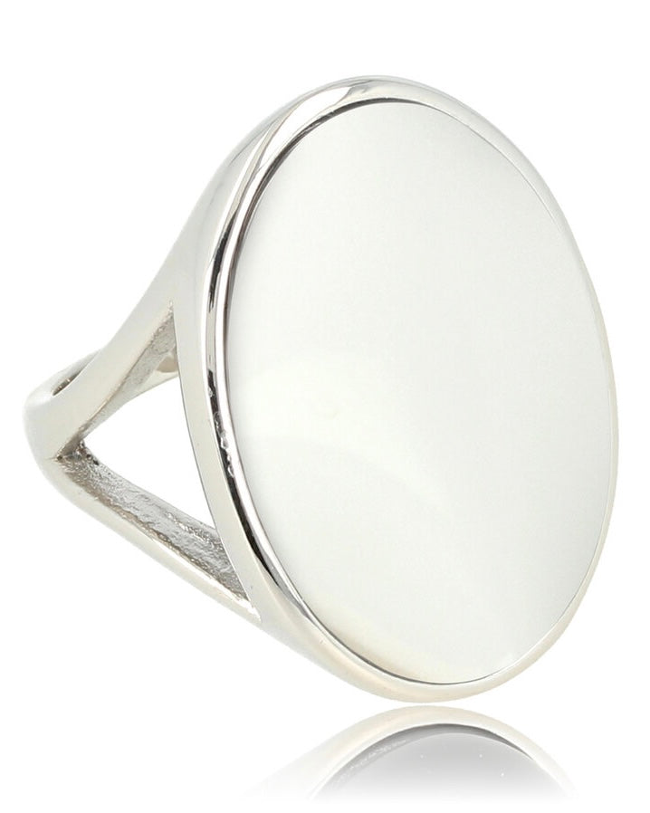 Witte Aventurijn statement ring zilver