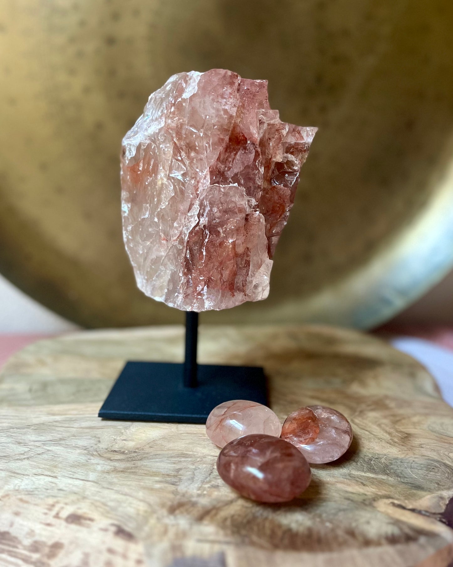 Large rough Hematoid quartz on stand