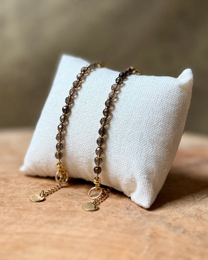 Edelsteen tussenstuk armband Solid Gold