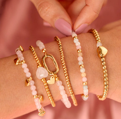 Maansteen, Morganiet & Rozekwarts armband