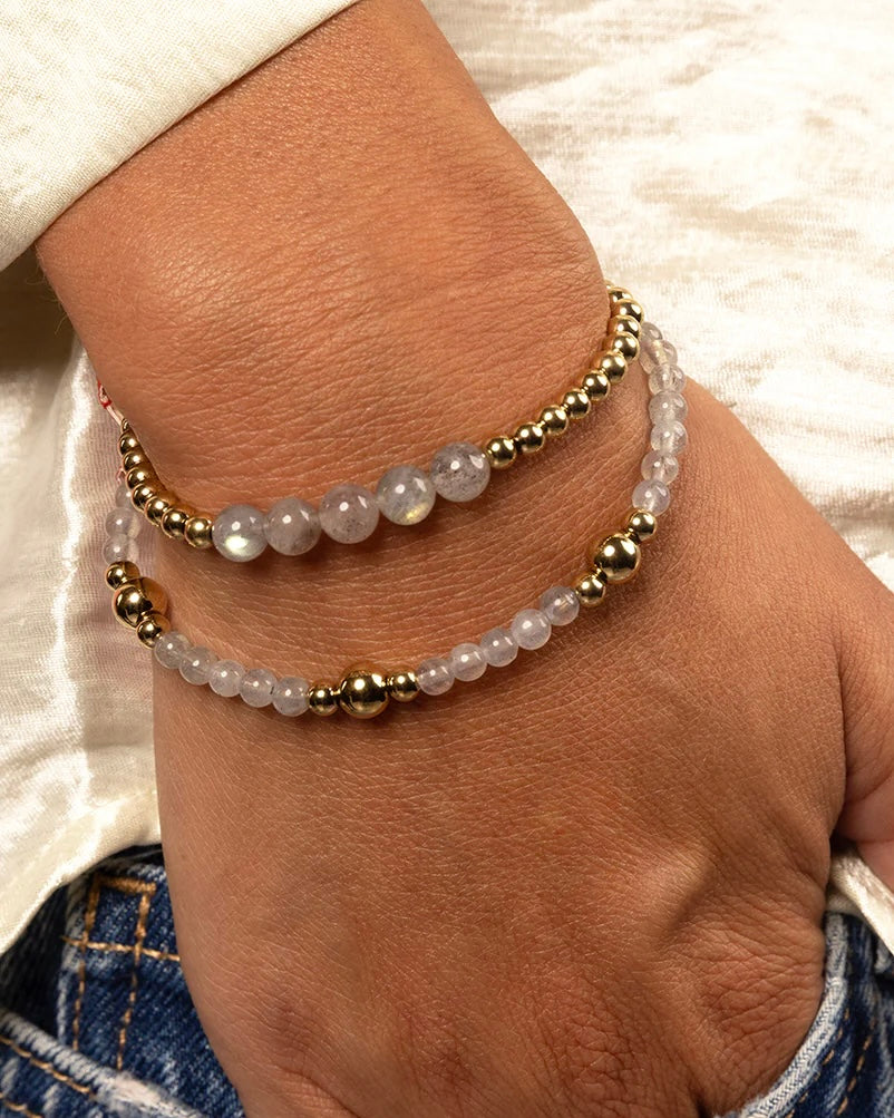 Labradoriet armband goud
