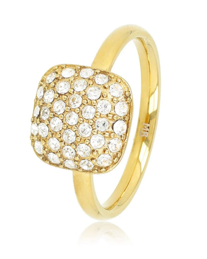 Ring vierkant zirkonia steentjes