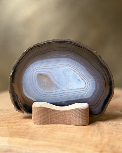 Agaatschijf + waxinelichthouder