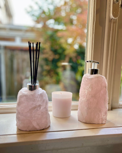 Combo offer: Rose quartz soap pump and aroma diffuser