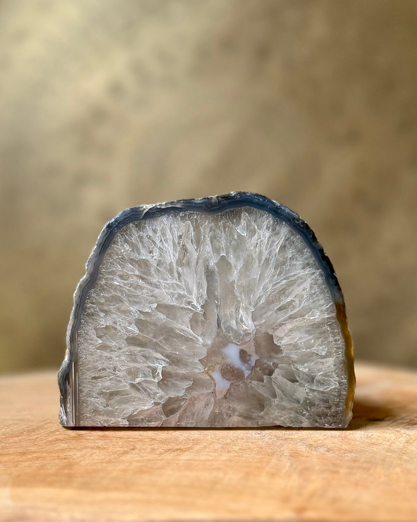 Agaat geode waxinelichthouder