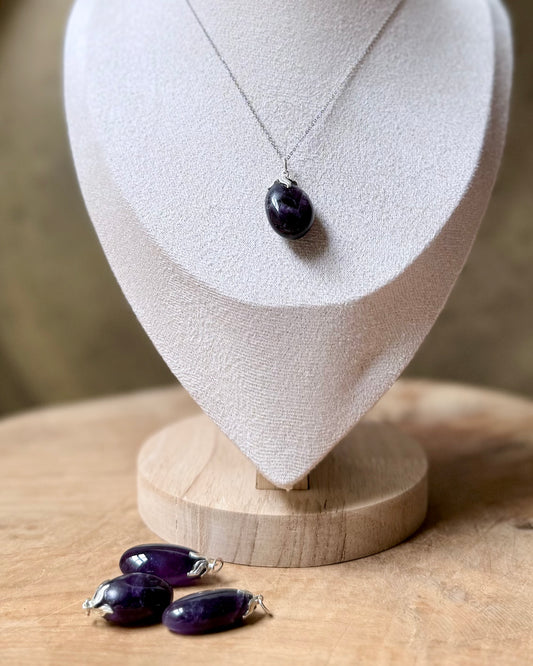 Edelsteenhanger Amethist donker