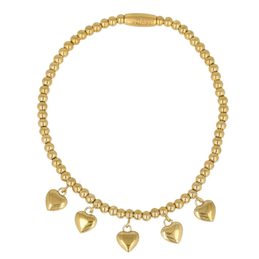 Bedelarmband hartjes goud